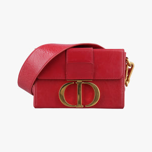 Pre-owned Christian Dior 30 MONTAIGNE Red Leather  shoulderbag | stylenewstar