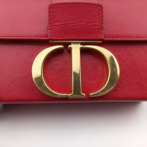 Pre-owned Christian Dior 30 MONTAIGNE Red Leather  shoulderbag | stylenewstar