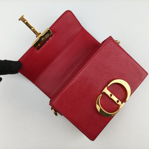 Pre-owned Christian Dior 30 MONTAIGNE Red Leather  shoulderbag | stylenewstar
