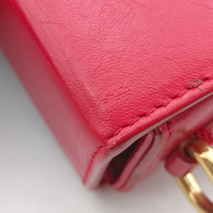 Pre-owned Christian Dior 30 MONTAIGNE Red Leather  shoulderbag | stylenewstar