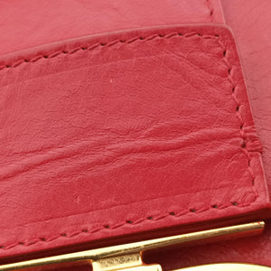 Pre-owned Christian Dior 30 MONTAIGNE Red Leather  shoulderbag | stylenewstar