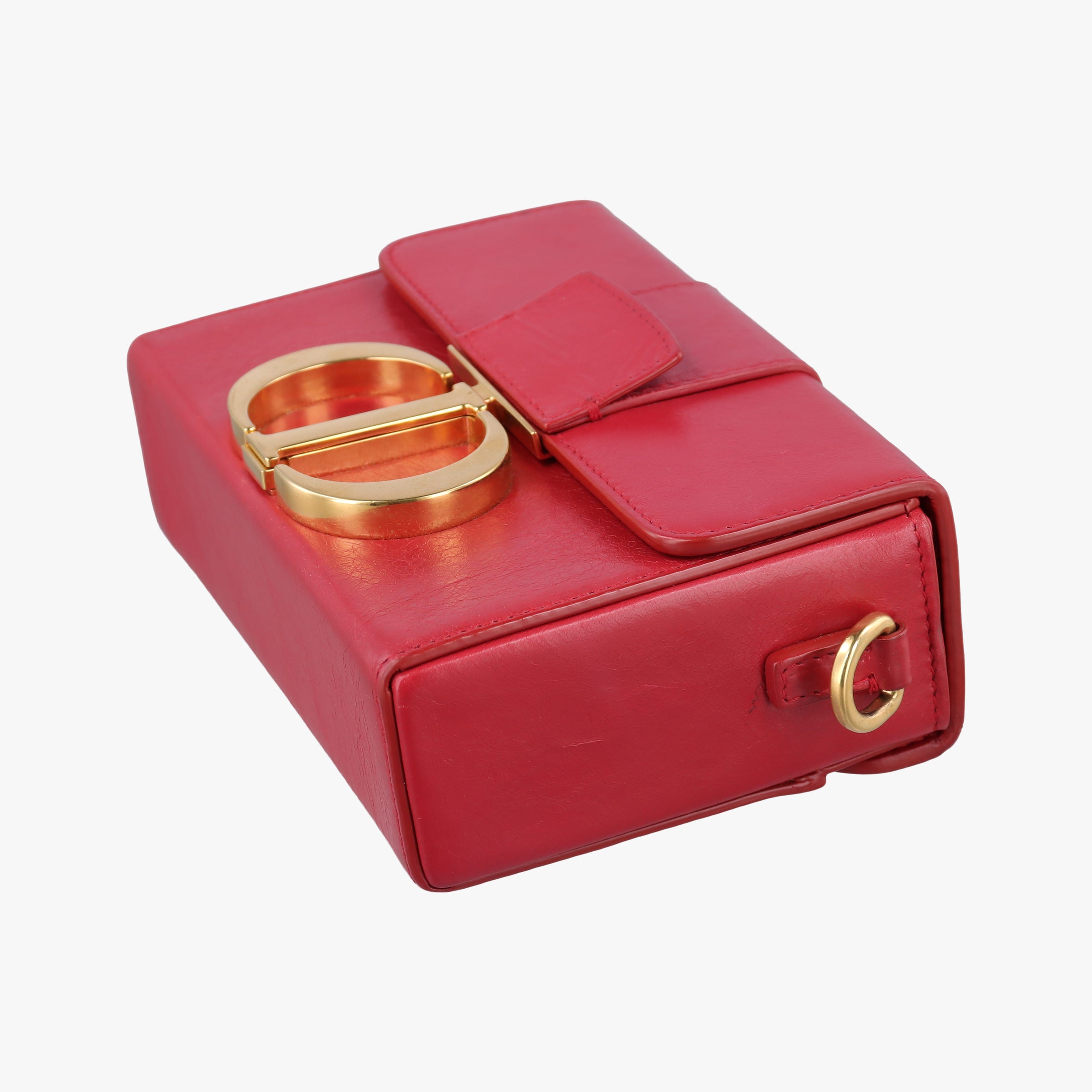 Pre-owned Christian Dior 30 MONTAIGNE Red Leather  shoulderbag | stylenewstar