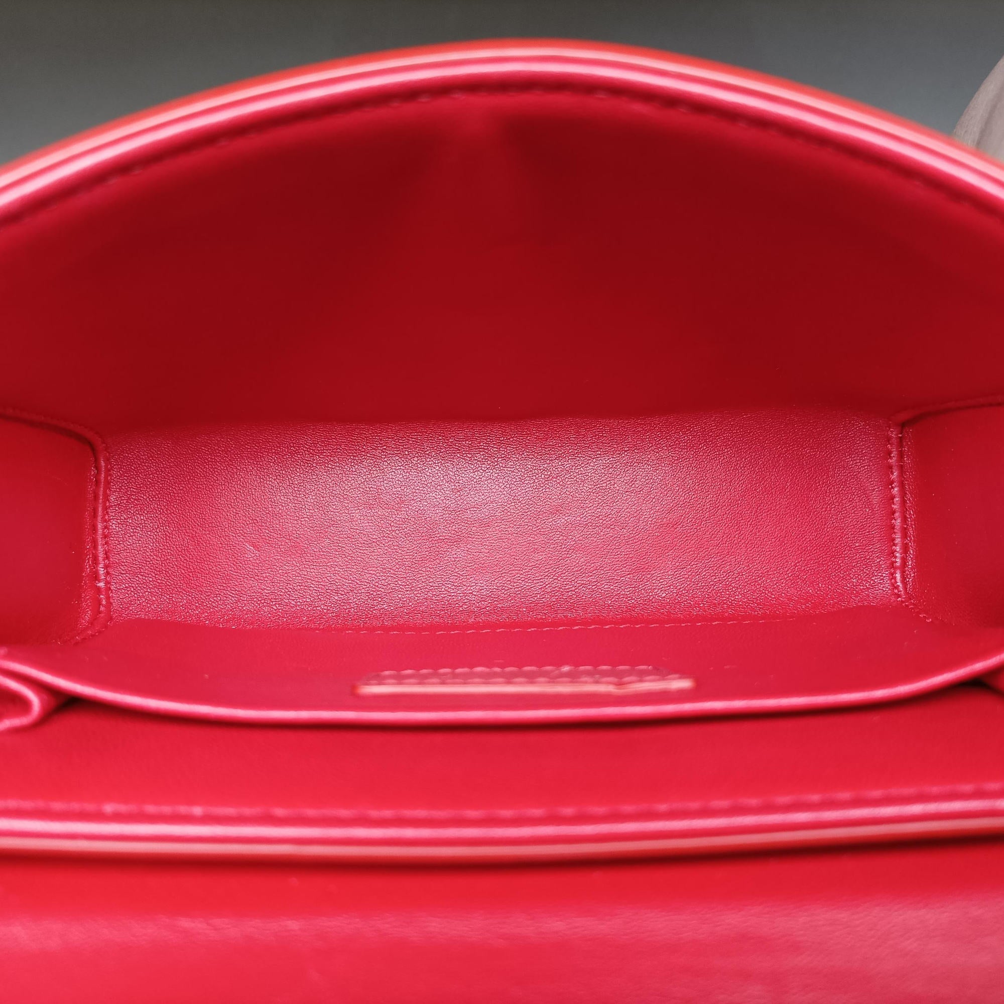 Pre-owned Christian Dior 30 MONTAIGNE Red Leather  shoulderbag | stylenewstar