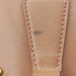 Pre-owned Prada Promenade Beige SAFFIANO patent BN2567 handbag | stylenewstar