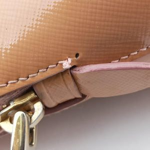 Pre-owned Prada Promenade Beige SAFFIANO patent BN2567 handbag | stylenewstar
