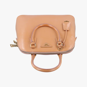 Pre-owned Prada Promenade Beige SAFFIANO patent BN2567 handbag | stylenewstar