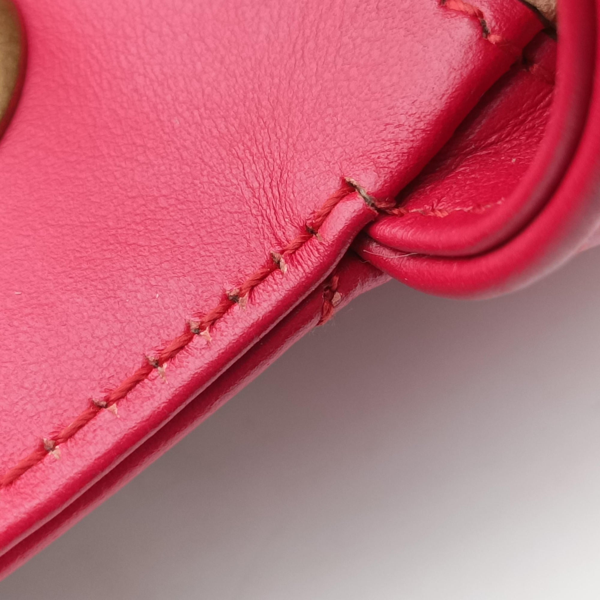 Pre-owned Gucci GG Marmont Red Leather 446744 shoulderbag | stylenewstar