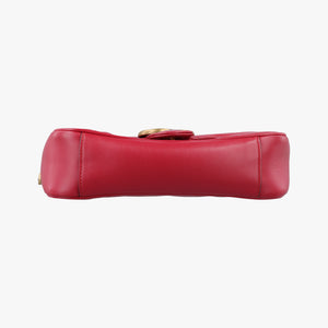 Pre-owned Gucci GG Marmont Red Leather 446744 shoulderbag | stylenewstar