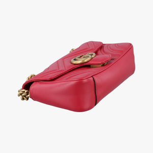 Pre-owned Gucci GG Marmont Red Leather 446744 shoulderbag | stylenewstar