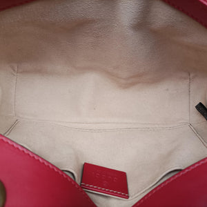 Pre-owned Gucci GG Marmont Red Leather 446744 shoulderbag | stylenewstar