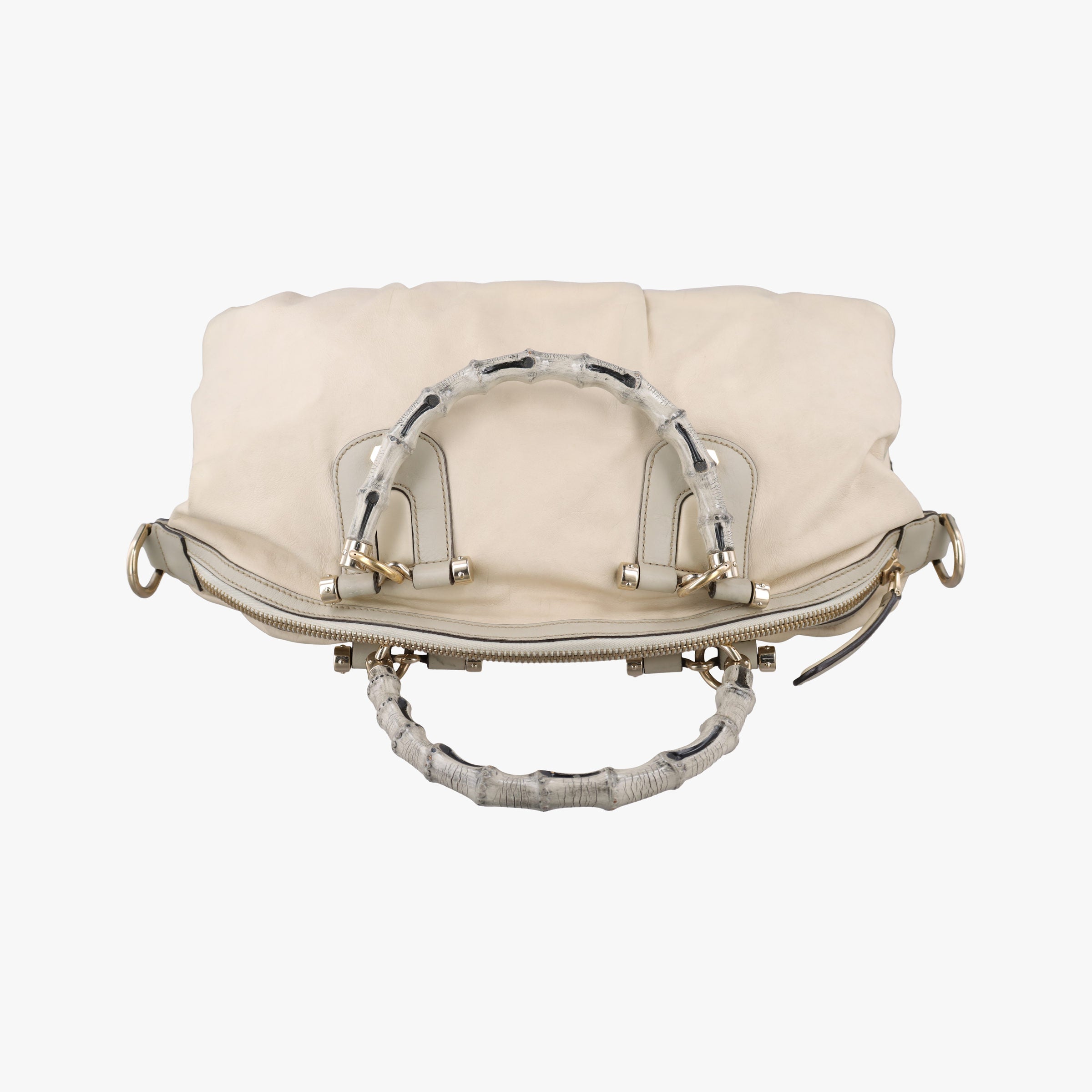 Pre-owned Gucci Bamboo Pop Beige Leather 189867 shoulderbag | stylenewstar