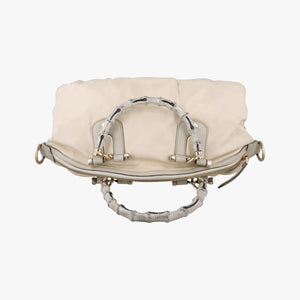 Pre-owned Gucci Bamboo Pop Beige Leather 189867 shoulderbag | stylenewstar