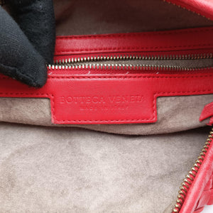 Pre-owned Bottega Veneta Intrecciato Red lambskin  handbag | stylenewstar