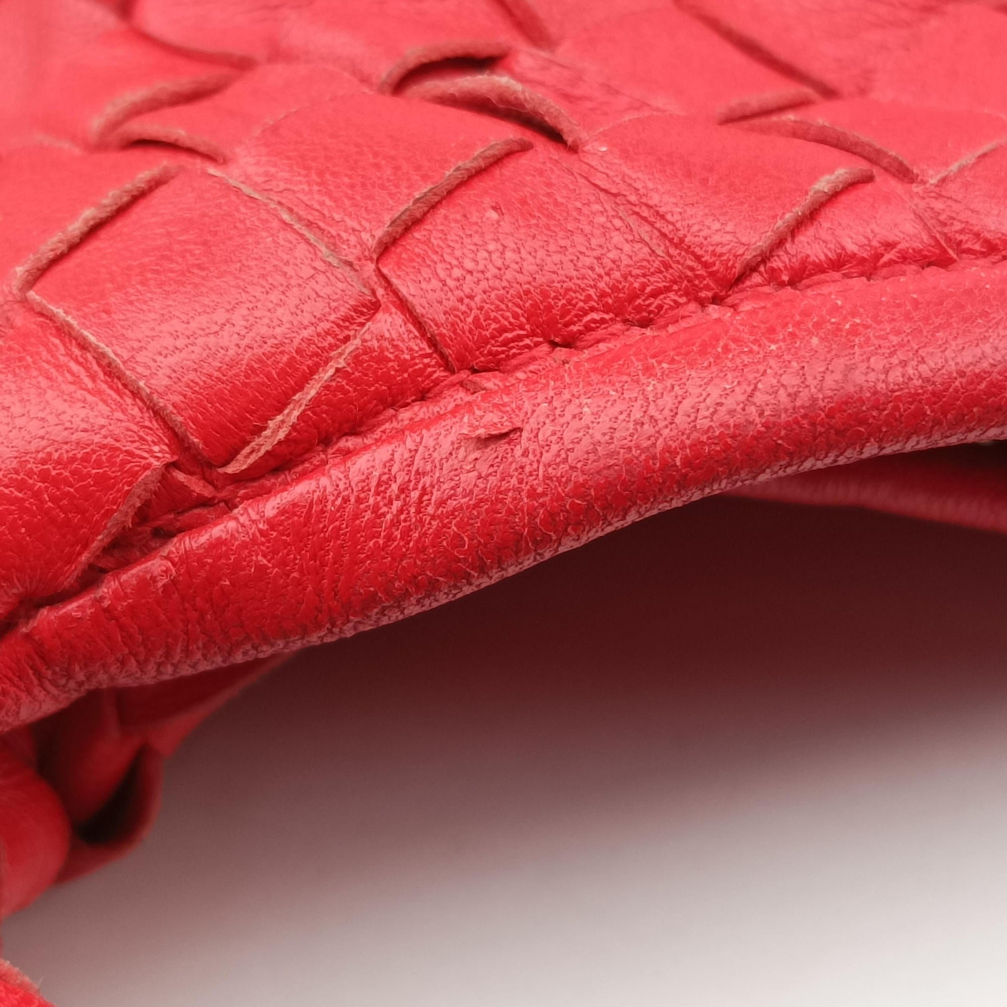 Pre-owned Bottega Veneta Intrecciato Red lambskin  handbag | stylenewstar
