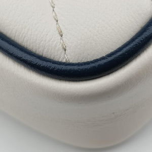 Pre-owned Gucci GG Marmont White×navy Leather 574969 shoulderbag | stylenewstar