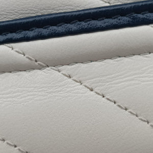 Pre-owned Gucci GG Marmont White×navy Leather 574969 shoulderbag | stylenewstar