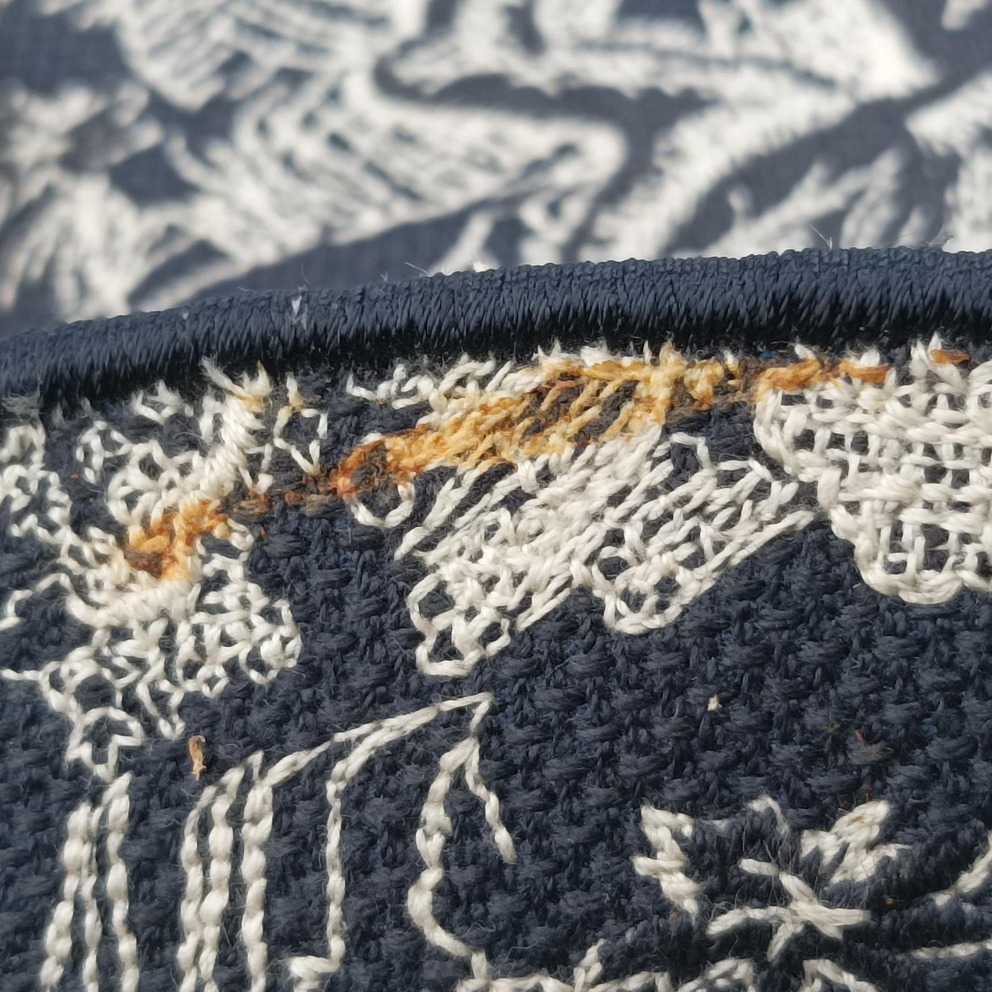 Vintage Christian Dior D-Lite Medium Royaume Navy Jacquard  shoulderbag | stylenewstar