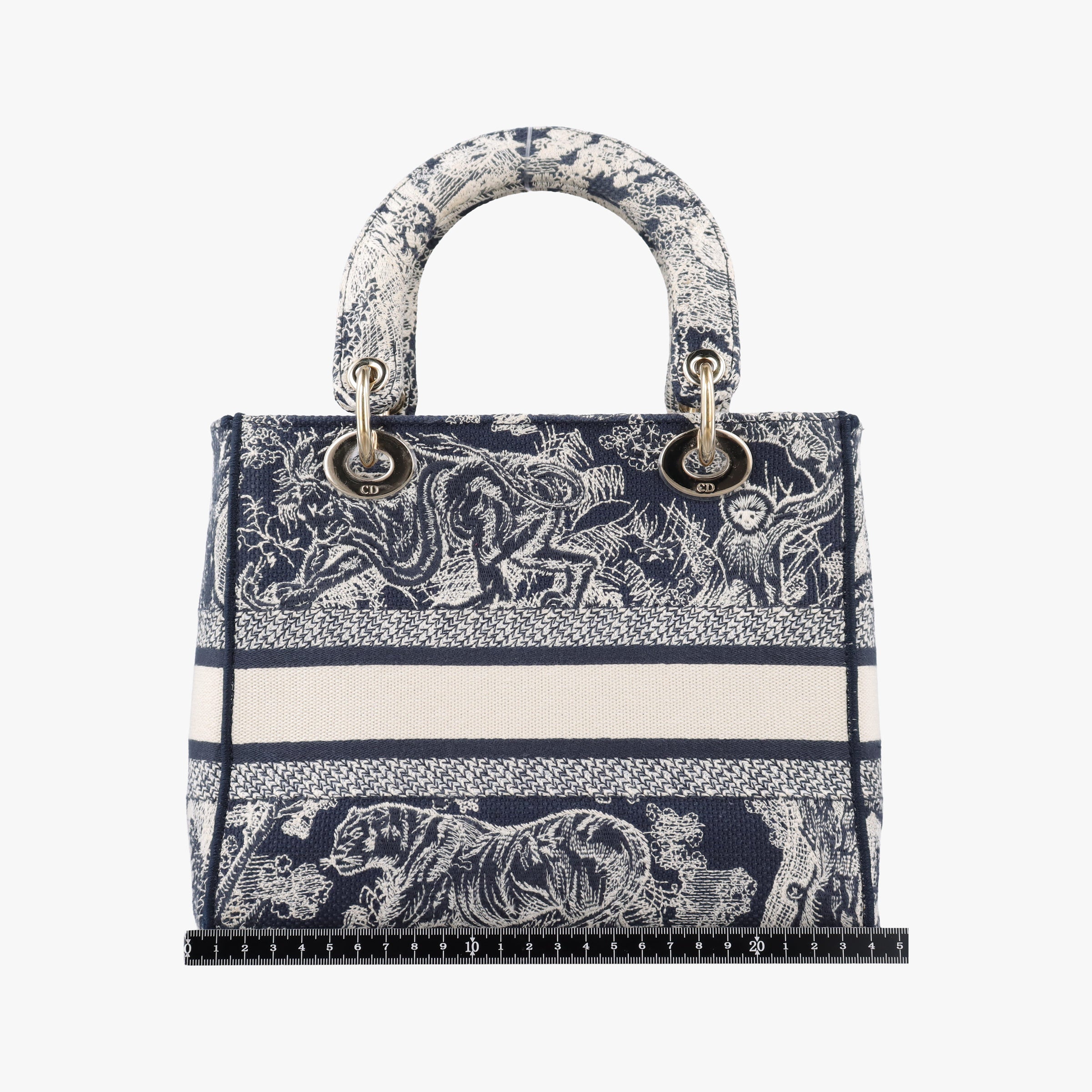 Vintage Christian Dior D-Lite Medium Royaume Navy Jacquard  shoulderbag | stylenewstar