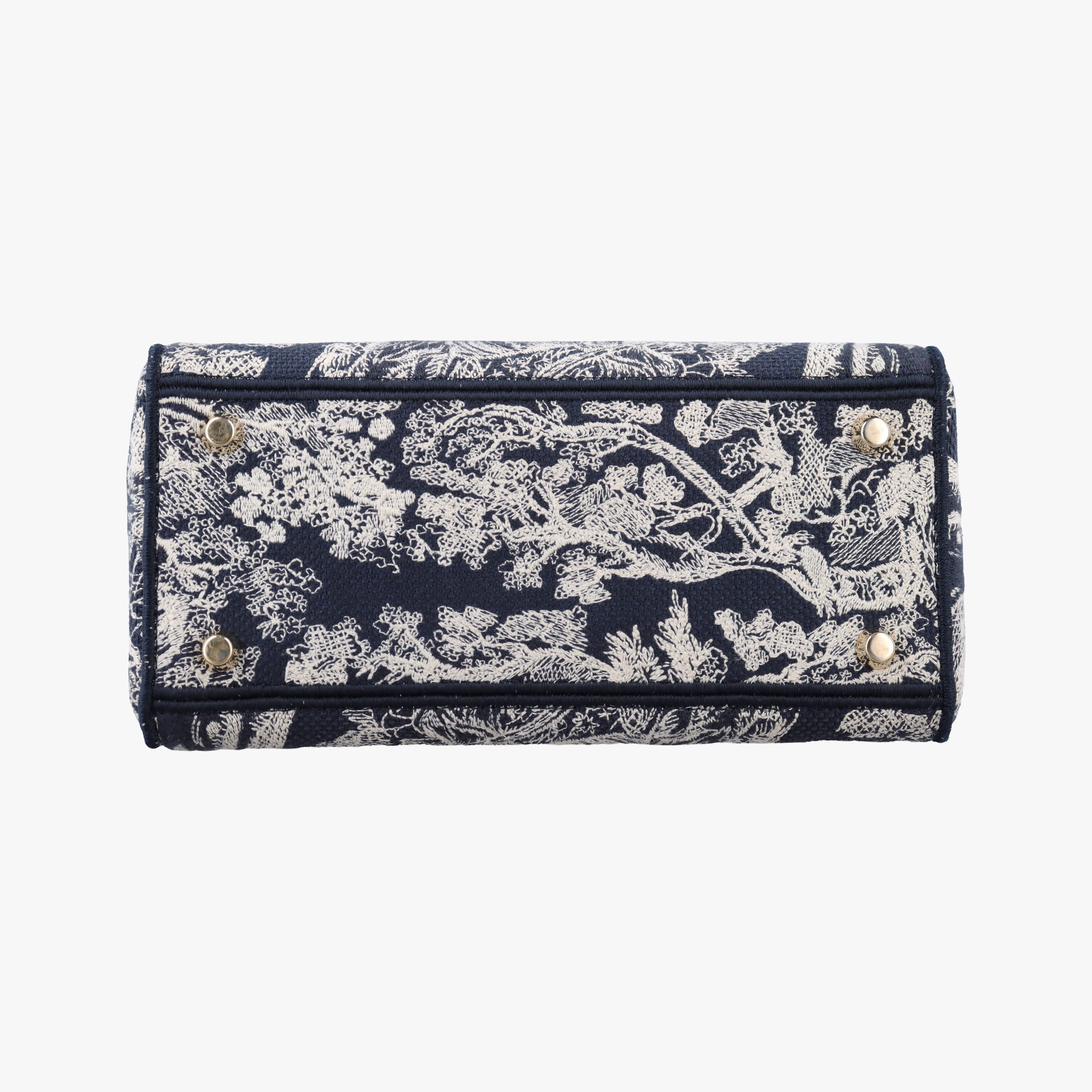 Vintage Christian Dior D-Lite Medium Royaume Navy Jacquard  shoulderbag | stylenewstar