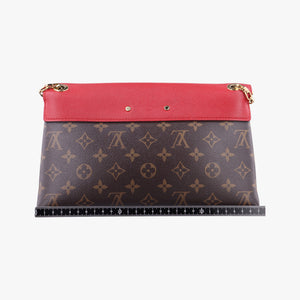 Secondhand Louis Vuitton PALLAS Chain Brown×CERISE Monogram Canvas×calf leather M41201 shoulderbag | stylenewstar