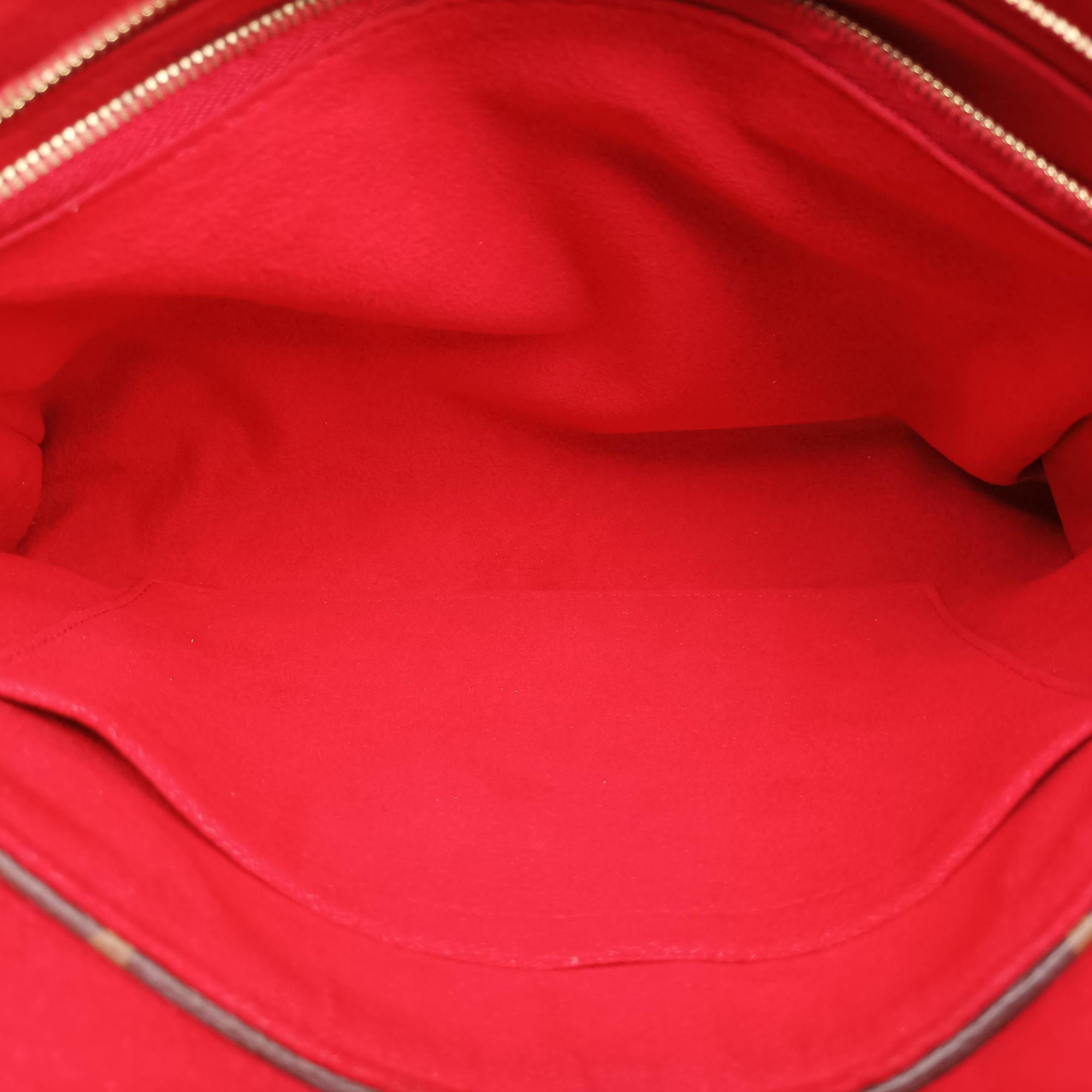 Secondhand Louis Vuitton PALLAS Chain Brown×CERISE Monogram Canvas×calf leather M41201 shoulderbag | stylenewstar