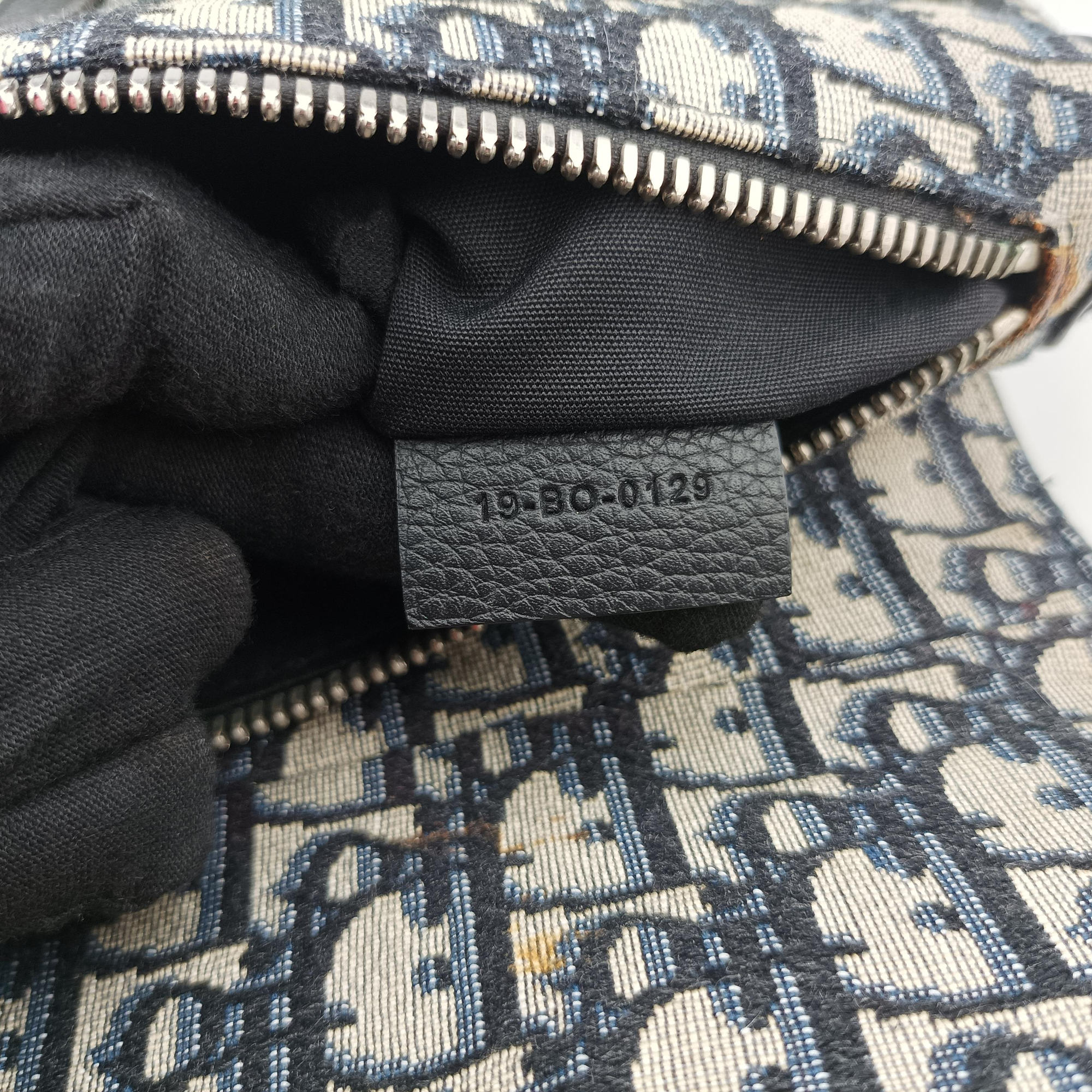 Secondhand Christian Dior Saddlebags Gray×Navy×Black Jacquard×Leather  shoulderbag | stylenewstar