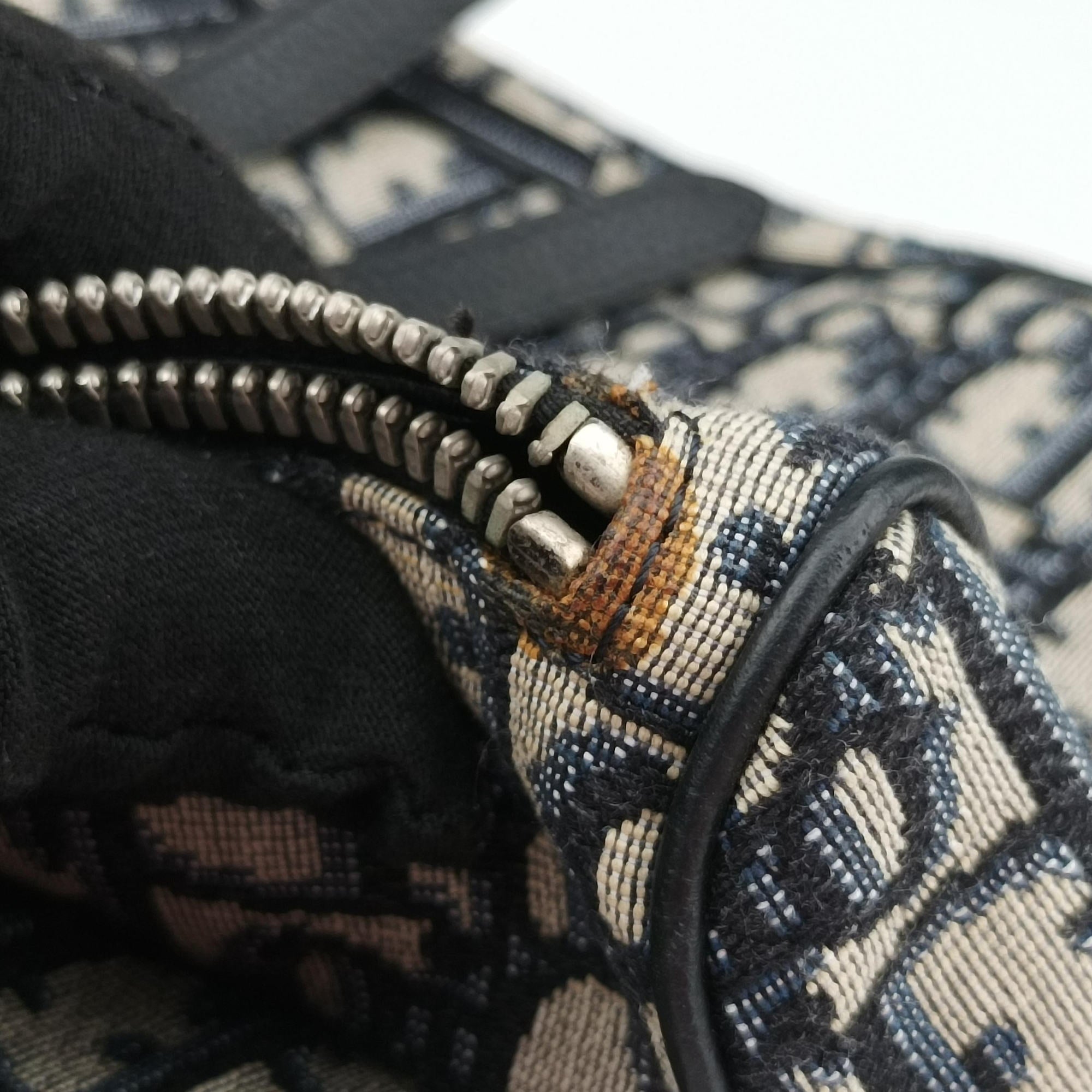 Secondhand Christian Dior Saddlebags Gray×Navy×Black Jacquard×Leather  shoulderbag | stylenewstar