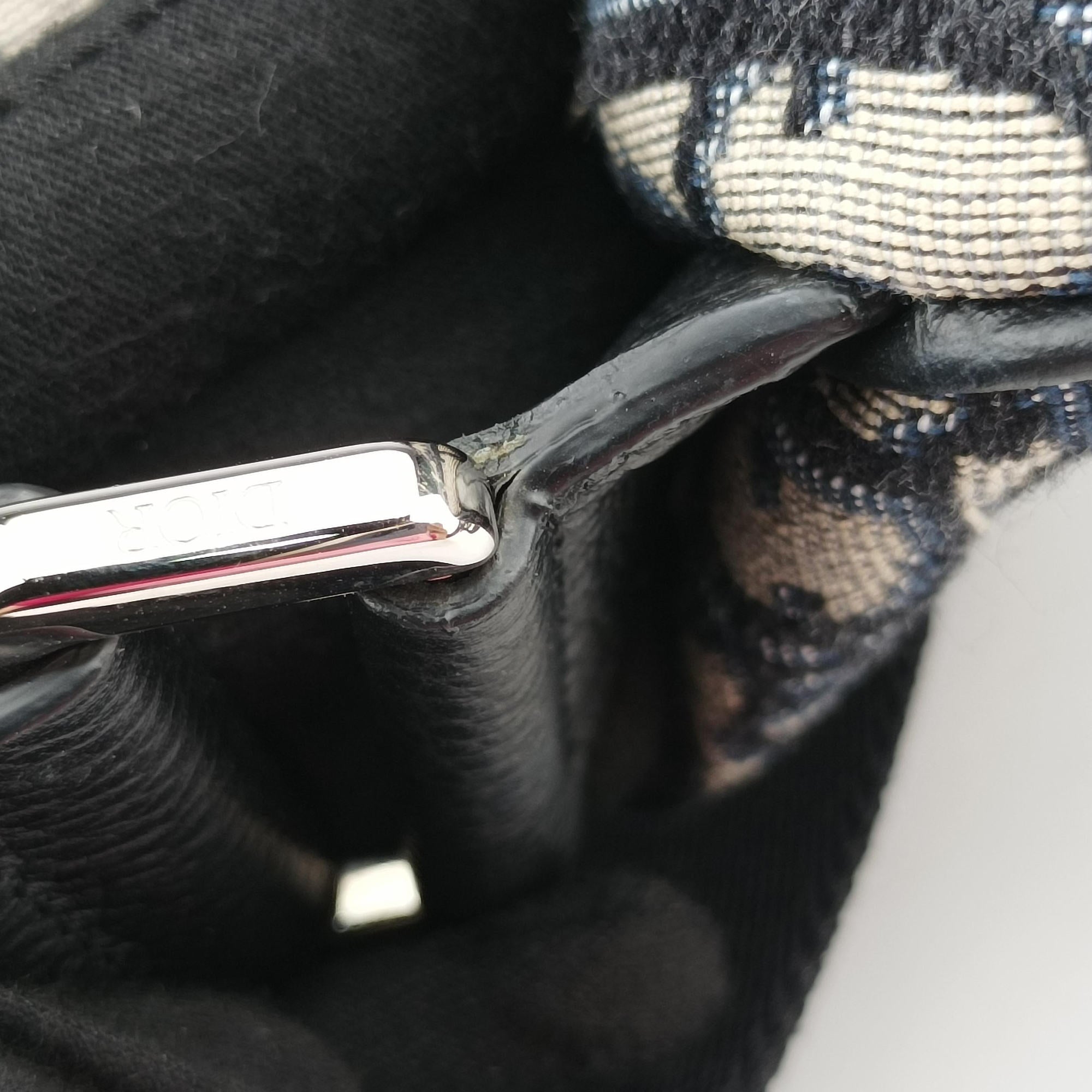 Secondhand Christian Dior Saddlebags Gray×Navy×Black Jacquard×Leather  shoulderbag | stylenewstar
