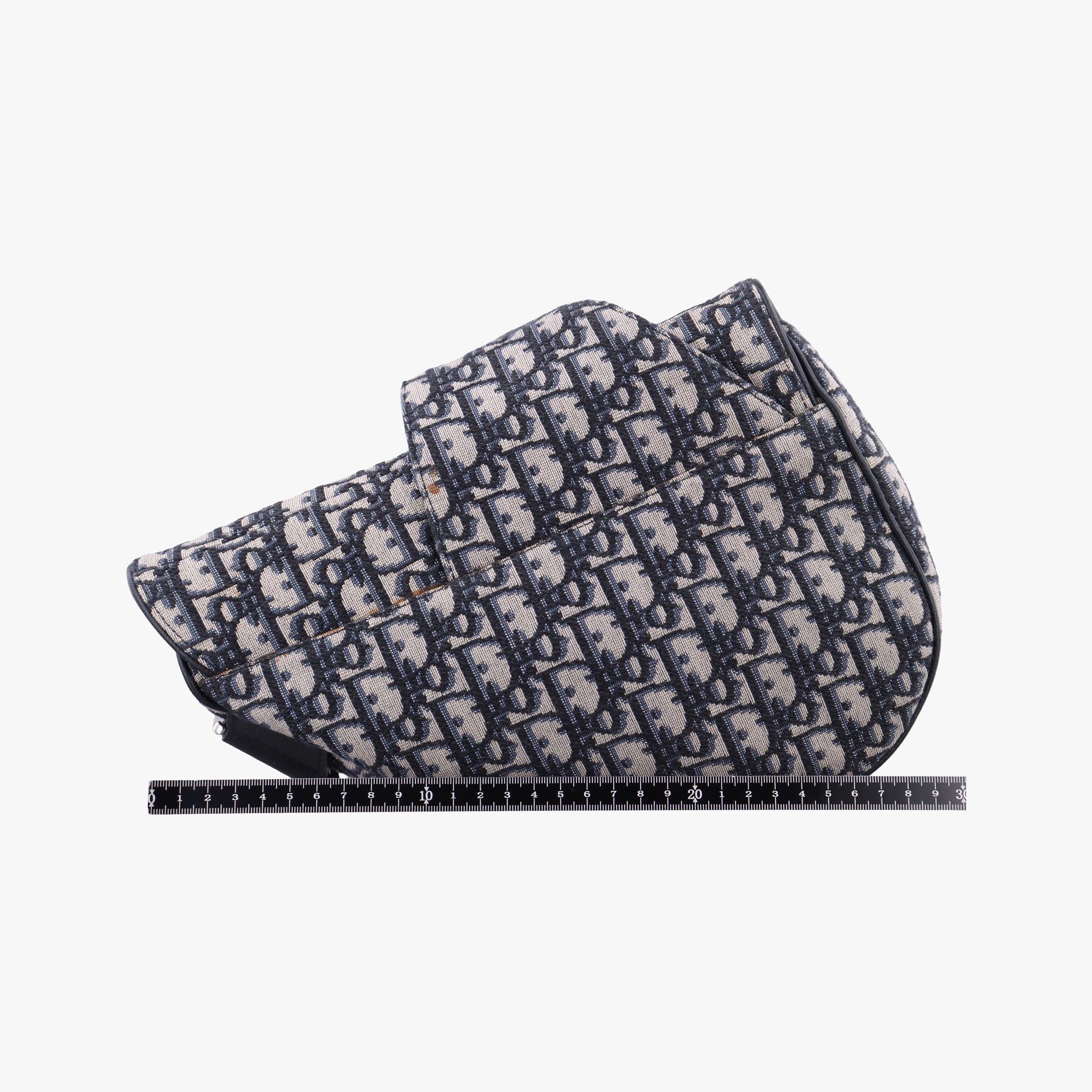 Secondhand Christian Dior Saddlebags Gray×Navy×Black Jacquard×Leather  shoulderbag | stylenewstar