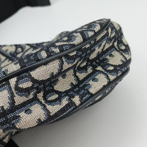 Secondhand Christian Dior Saddlebags Gray×Navy×Black Jacquard×Leather  shoulderbag | stylenewstar