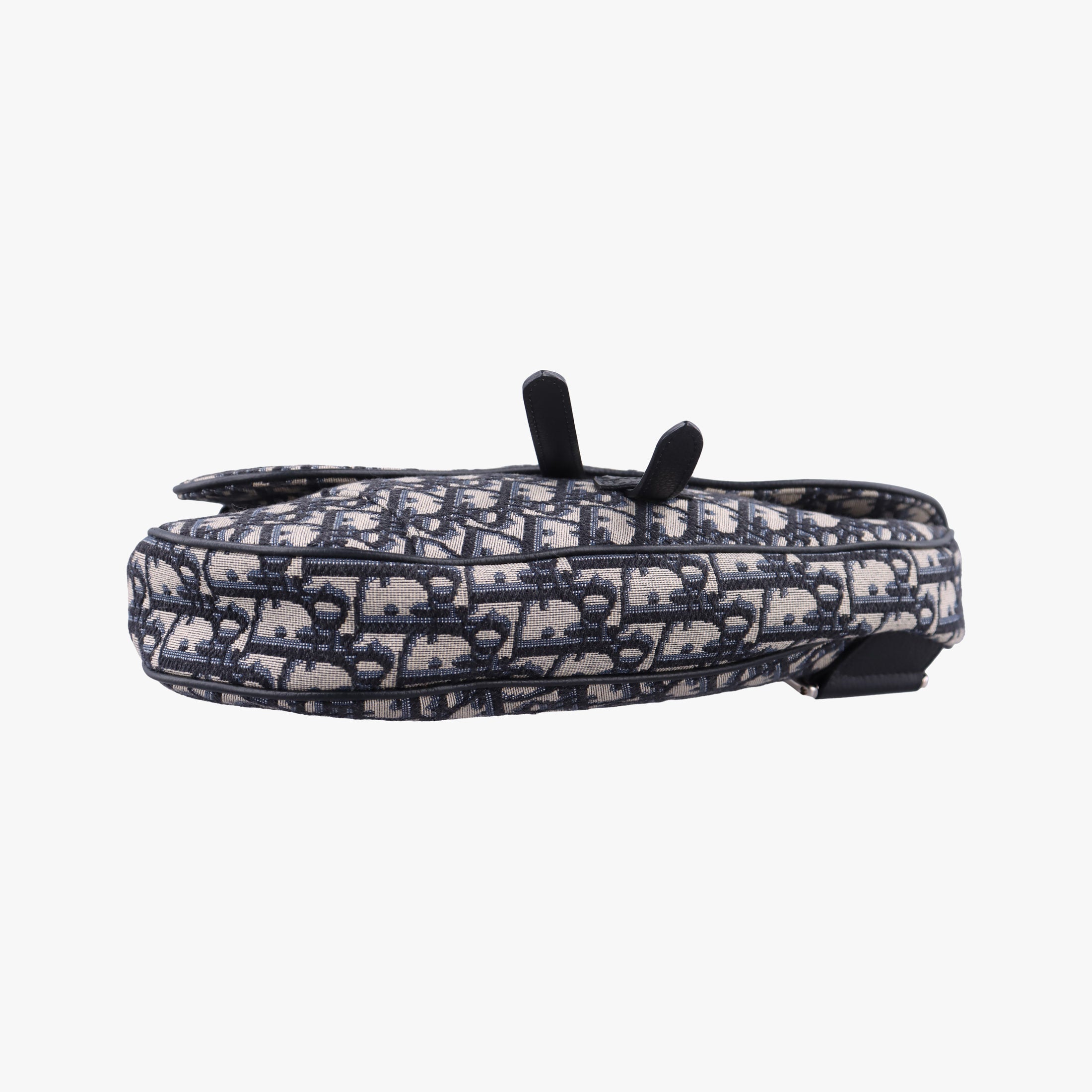 Secondhand Christian Dior Saddlebags Gray×Navy×Black Jacquard×Leather  shoulderbag | stylenewstar