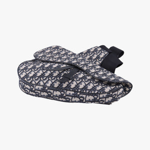 Secondhand Christian Dior Saddlebags Gray×Navy×Black Jacquard×Leather  shoulderbag | stylenewstar