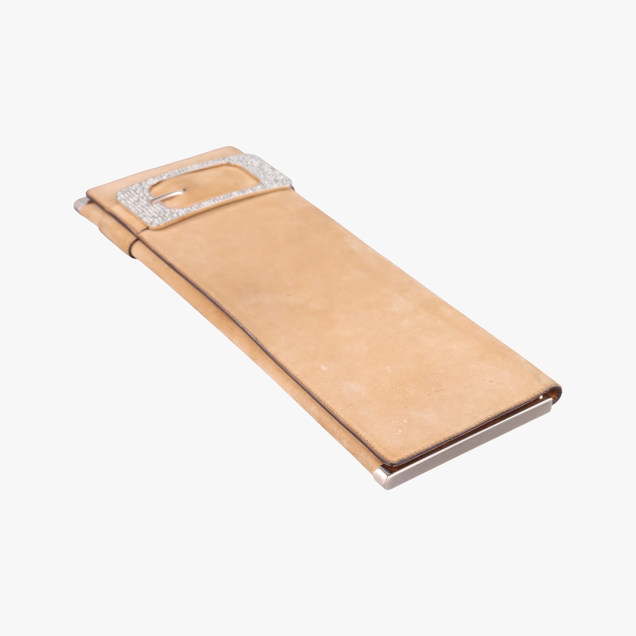 Pre-owned Gucci Romy Beige Suede 167738 clutchbag | stylenewstar