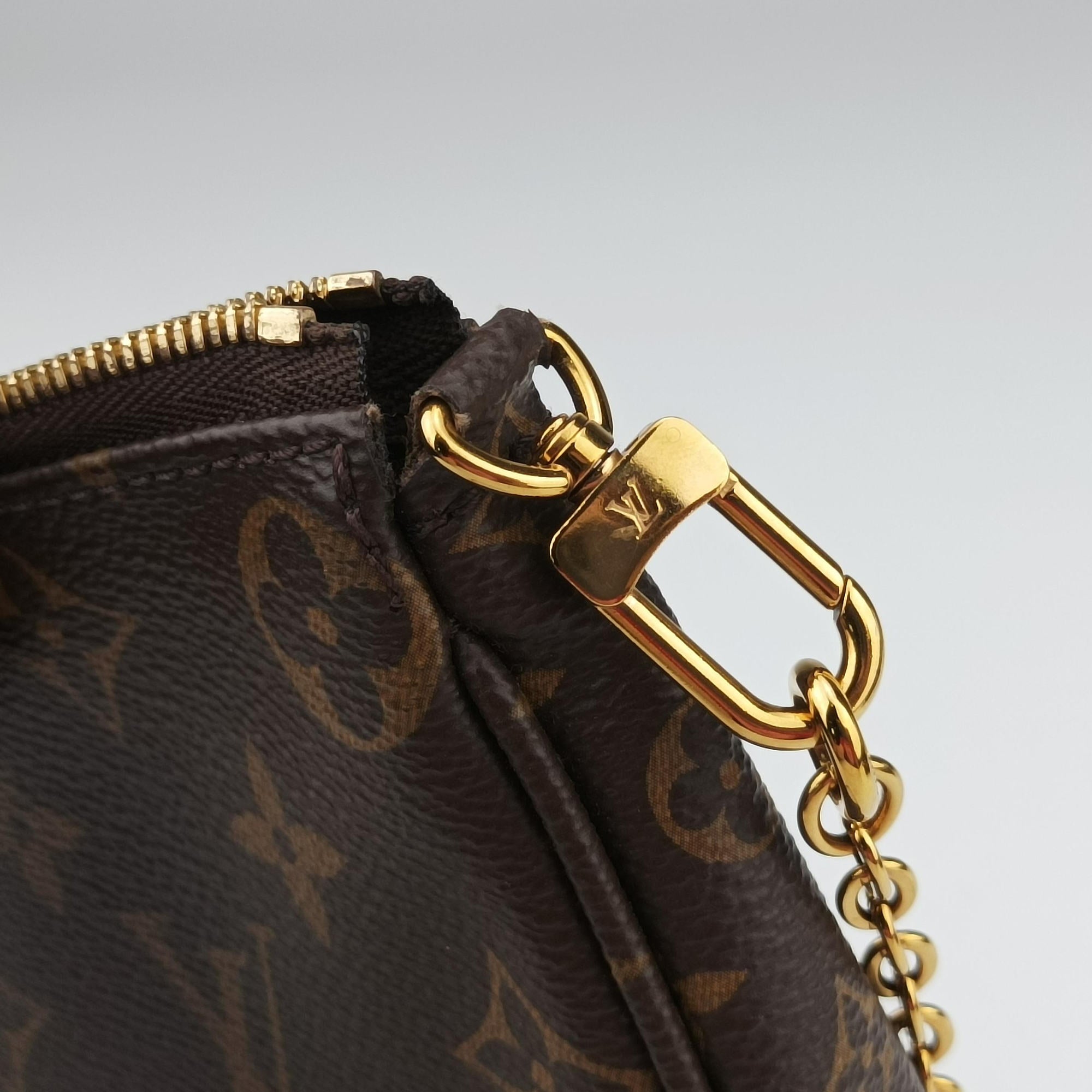 Pre-owned Louis Vuitton Multi Pochette Accessoir brown×khaki Monogram Canvas M44813 shoulderbag | stylenewstar