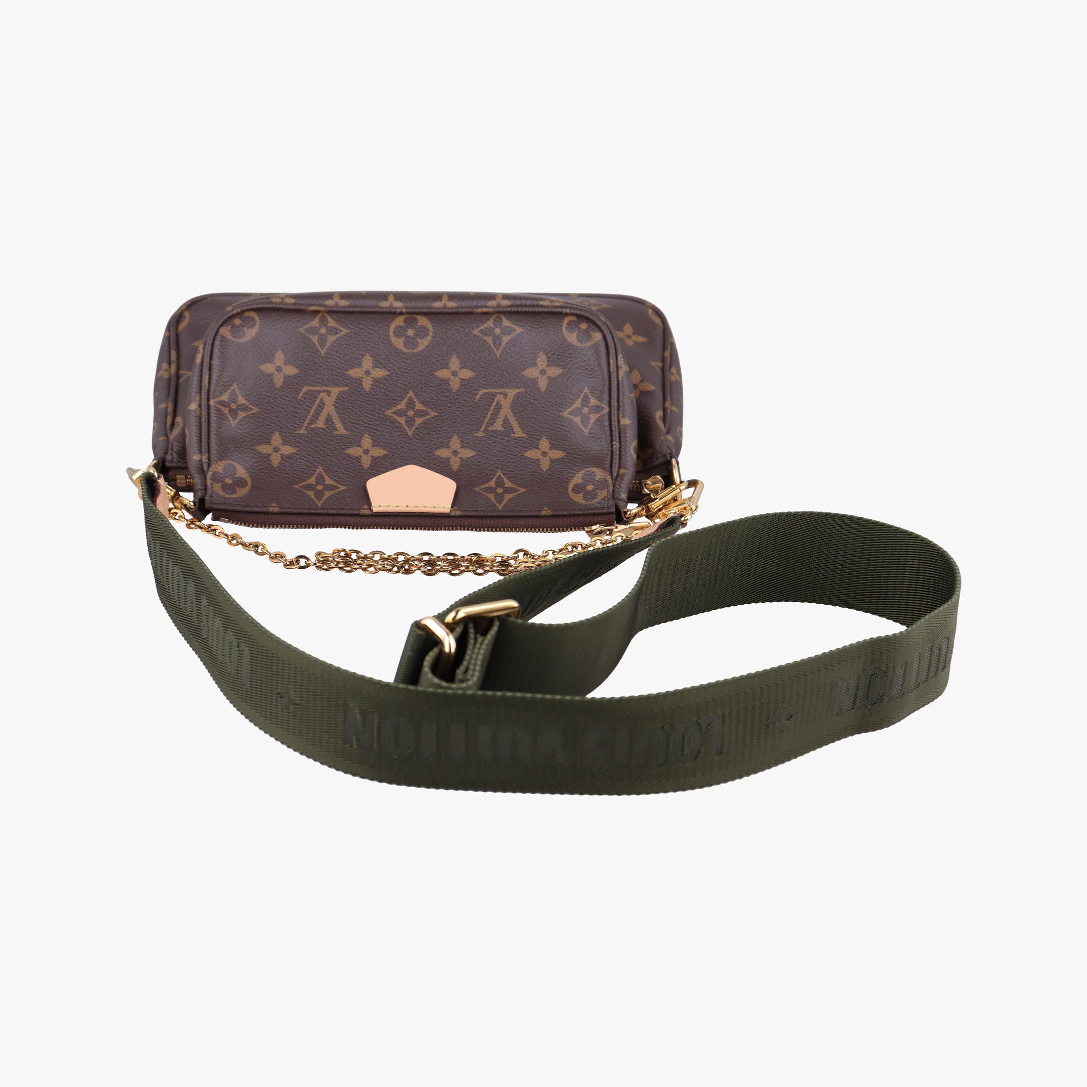Pre-owned Louis Vuitton Multi Pochette Accessoir brown×khaki Monogram Canvas M44813 shoulderbag | stylenewstar