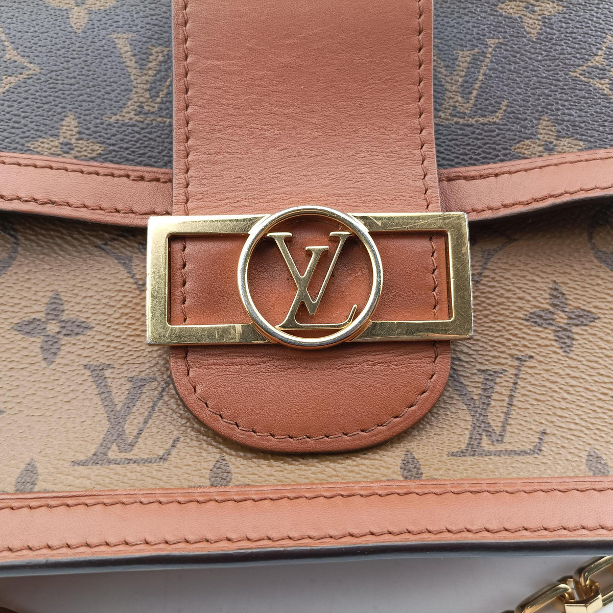 Pre-owned Louis Vuitton DAUPHINE brown Monogram Reverse M45958 shoulderbag | stylenewstar