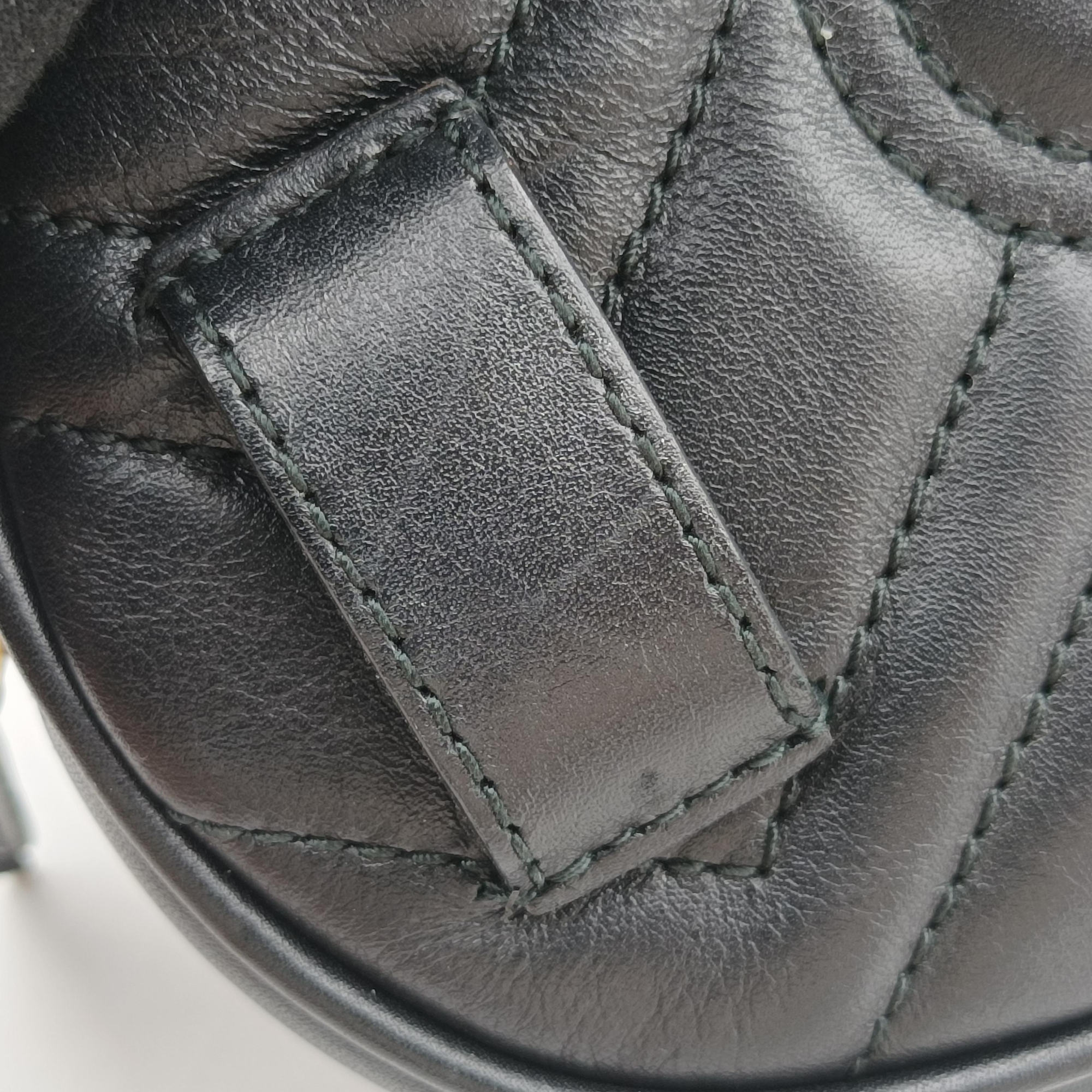 Pre-owned Gucci GG Marmont Black Leather 476434 bum bag/waist bag | stylenewstar