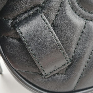 Pre-owned Gucci GG Marmont Black Leather 476434 bum bag/waist bag | stylenewstar