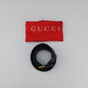 Pre-owned Gucci GG Marmont Black Leather 476434 bum bag/waist bag | stylenewstar