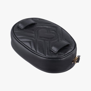 Pre-owned Gucci GG Marmont Black Leather 476434 bum bag/waist bag | stylenewstar