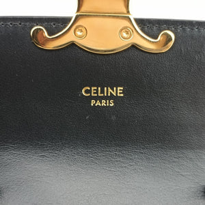 Pre-owned Celine Triomphe Black Leather  shoulderbag | stylenewstar