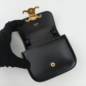 Pre-owned Celine Triomphe Black Leather  shoulderbag | stylenewstar