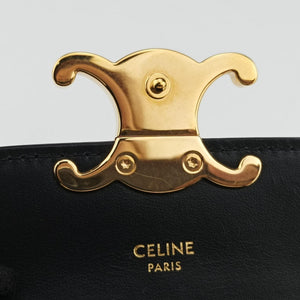 Pre-owned Celine Triomphe Black Leather  shoulderbag | stylenewstar