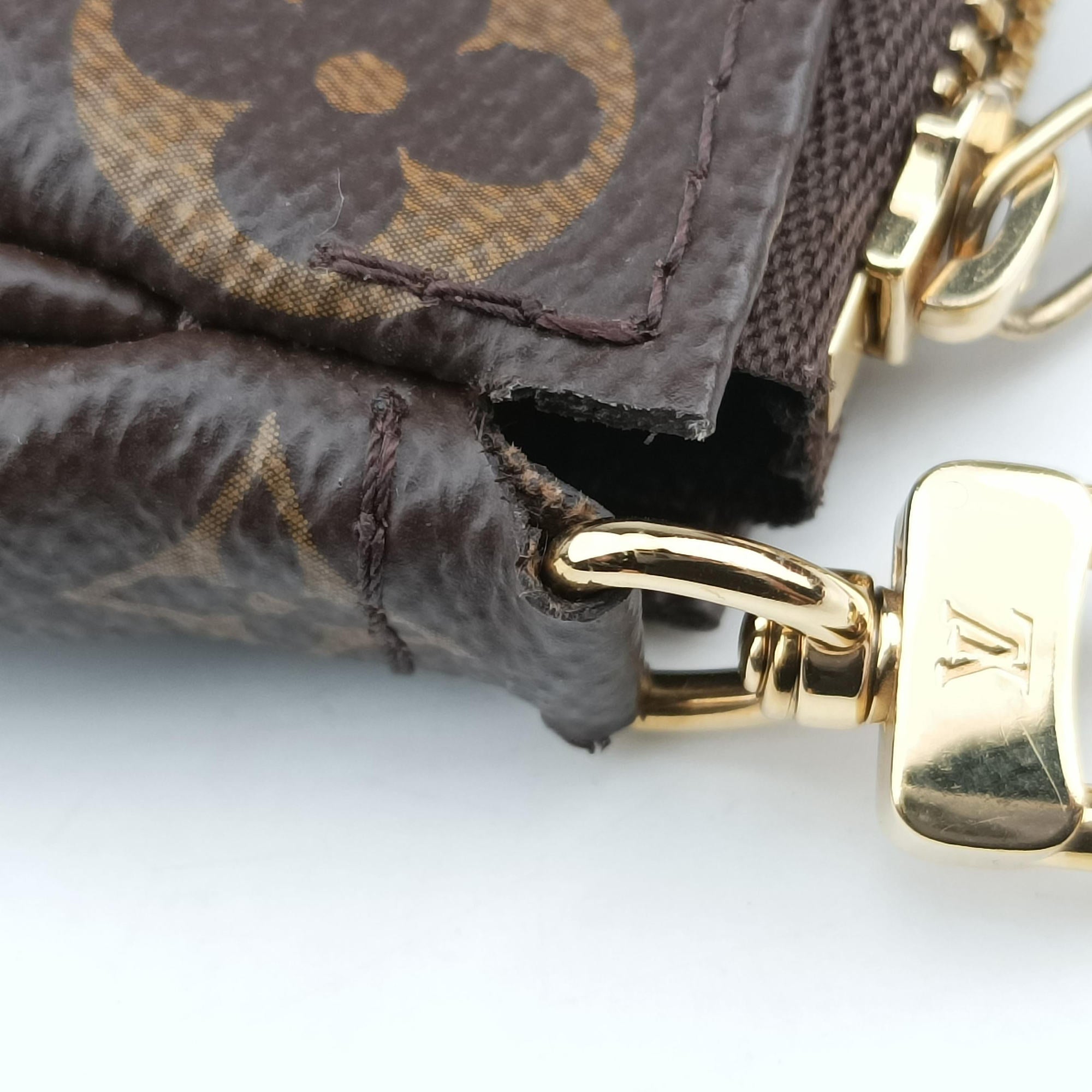 Pre-owned Louis Vuitton MULTI POCHETTE ACCESSOIRES MARRON×ROSE CLAIRE Monogram Canvas M44840 shoulderbag | stylenewstar