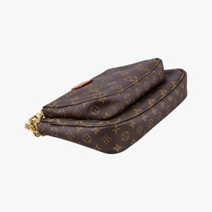 Pre-owned Louis Vuitton MULTI POCHETTE ACCESSOIRES MARRON×ROSE CLAIRE Monogram Canvas M44840 shoulderbag | stylenewstar