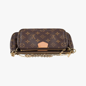 Pre-owned Louis Vuitton MULTI POCHETTE ACCESSOIRES MARRON×ROSE CLAIRE Monogram Canvas M44840 shoulderbag | stylenewstar