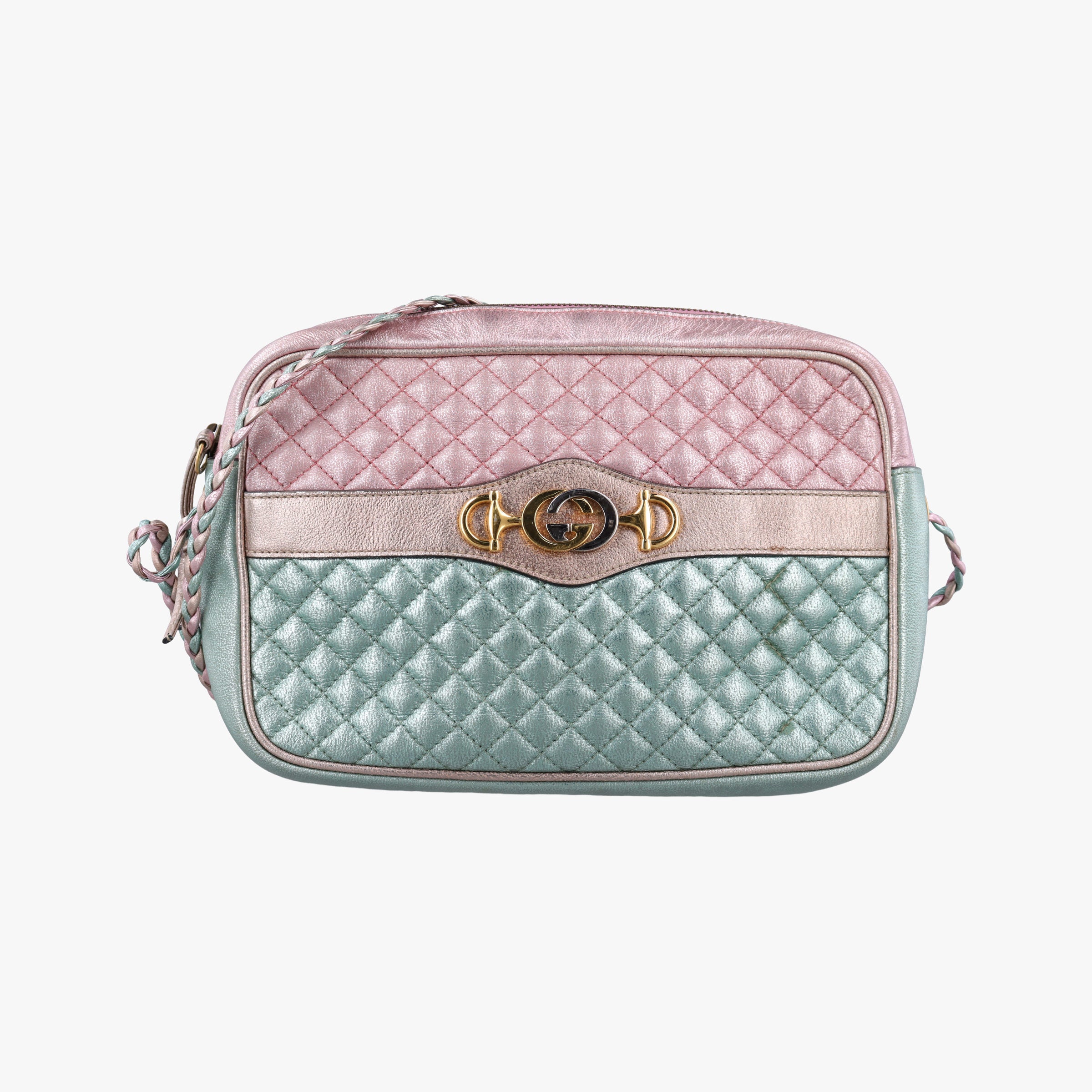 Secondhand Gucci Trapuntata Camera Zumi pink×green×multi Leather 541061 shoulderbag | stylenewstar