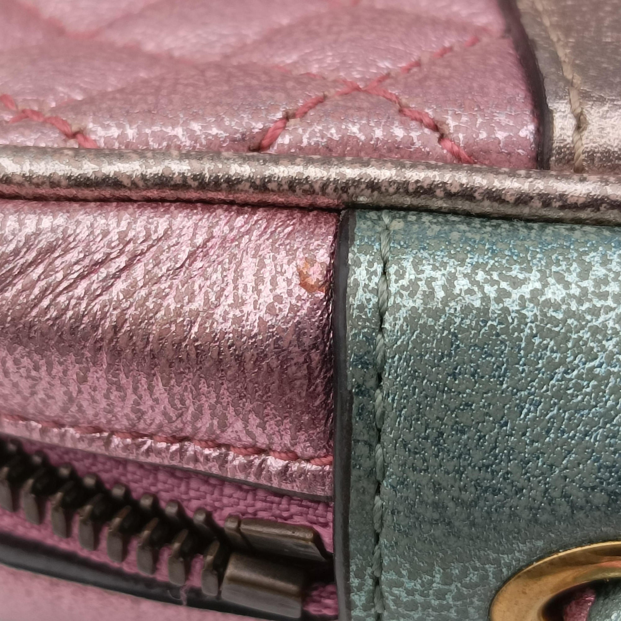 Secondhand Gucci Trapuntata Camera Zumi pink×green×multi Leather 541061 shoulderbag | stylenewstar