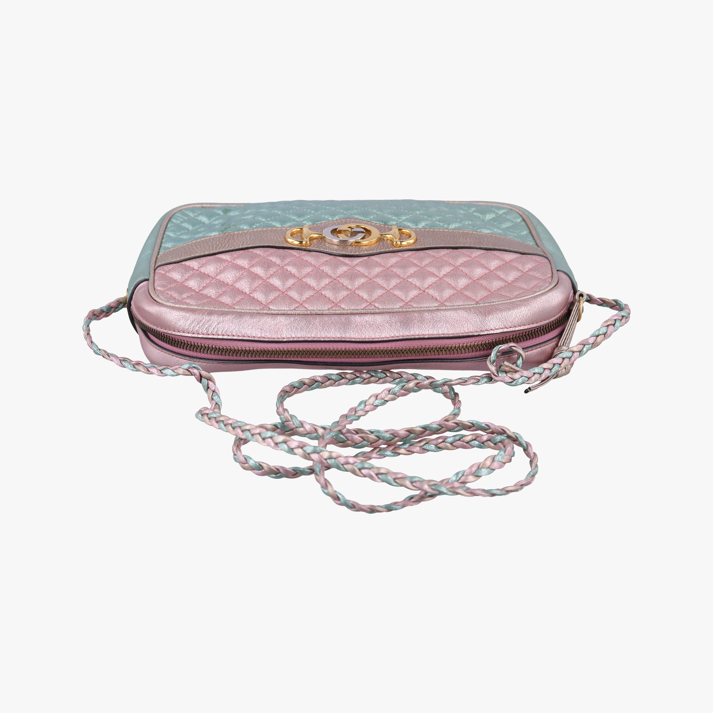 Secondhand Gucci Trapuntata Camera Zumi pink×green×multi Leather 541061 shoulderbag | stylenewstar