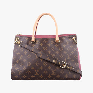 Pre-owned Louis Vuitton PALLAS brown×Rose Bruyere Monogram Canvas×calf leather M43705 shoulderbag | stylenewstar